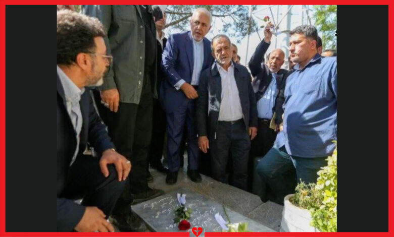 One of responsible officials for tragic PS752 shot down Javad Zarif, visiting insolently the victims' graves
